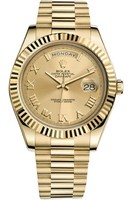 Rolex Day-Date II (YG / Gold-Roman numerals / YG) 218238