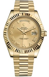 Rolex Day-Date II (YG / Gold-Roman numerals / YG) 218238