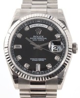 Rolex Day-Date (WG / Black-Diamonds / WG) 118239