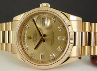 Rolex Day-Date (YG / Champagne-Diamonds / YG) 118238