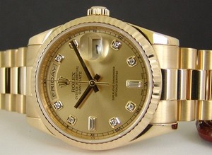Rolex Day-Date (YG / Champagne-Diamonds / YG) 118238