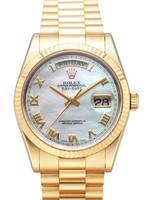 Rolex Day-Date (YG / MOP - Roman Numerals / YG) 118238