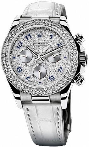 Rolex Daytona Cosmograph 40mm White Gold 116589 RBR Pave