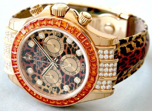 Rolex Daytona Special Edition (YG-Diamonds-Sapphires / Leopard Diamonds / Leopard) 116598 SACO