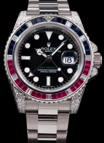 Rolex GMT-Master II (WG-Diamonds-Rubies-Sapphires / Black / WG) 116759 SARU