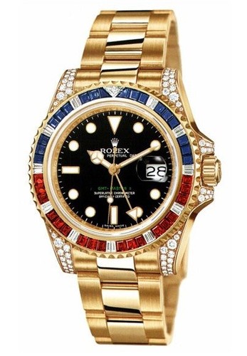 Rolex GMT-Master II (YG-Diamonds-Sapphires-Rubies / Black / YG) 116758 SARU