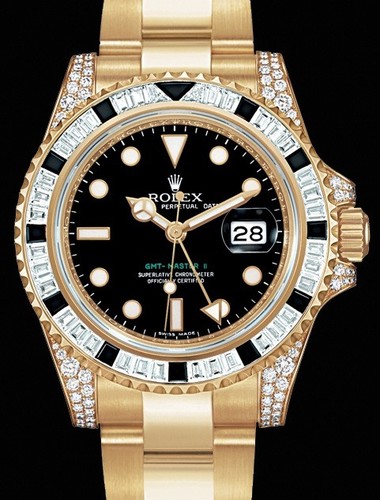 Rolex GMT-Master II (YG-Diamonds-Sapphires / Black / YG-Diamonds) 116758 SANR