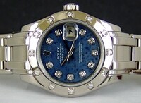 Rolex Lady-Datejust Pearlmaster (WG-Diamonds / Blue-Diamonds / WG) 80319