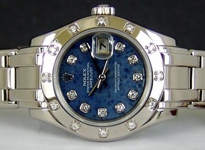 Rolex Lady-Datejust Pearlmaster (WG-Diamonds / Blue-Diamonds / WG) 80319