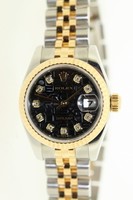Rolex Lady-Datejust (SS-YG / Black Jubilee-Diamonds / SS-YG) 179173