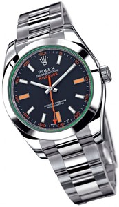 Rolex Milgauss (SS / Black-Green / SS) 116400GV
