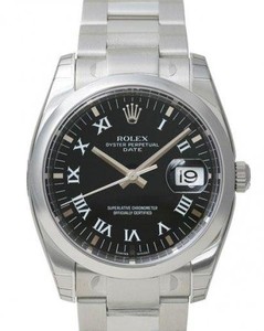 Rolex Rolex Oyster perpetual Date (SS / Black - Roman Markers / SS) 115200