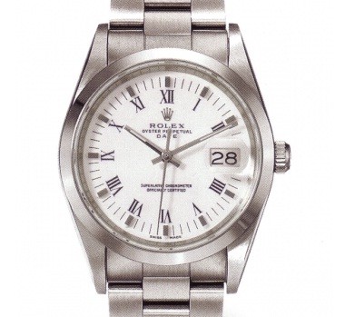 Rolex Rolex Oyster perpetual Date (SS / White - Roman Markers / SS) 115200