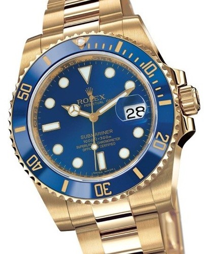 Rolex Submariner Date (YG / Blue dial / YG) 116 618LB
