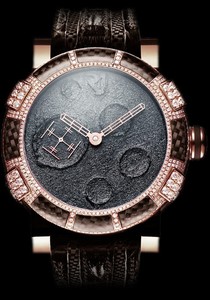 Romain Jerome Moon Dust-DNA - Sparkling Gold Mood (RG-Diamonds-PVD-Steel / Black / Black Strap) MB.F2.22BB.31