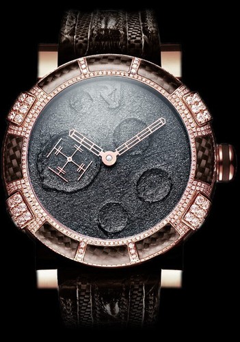 Romain Jerome Moon Dust-DNA - Sparkling Gold Mood (RG-Diamonds-PVD-Steel / Black / Black Strap) MB.F2.22BB.31