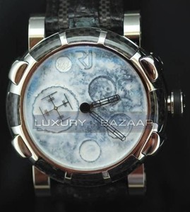 Romain Jerome Moon Dust-DNA - Steel Mood White (SS-PVD /White / Black Strap) MW.F1.11BB.00