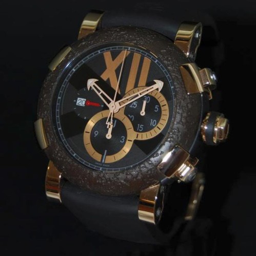 Romain Jerome Titanic-DNA – rusted steel T-OXY III Chronograph / Pink Gold CH.T.OXY3.22BB.00.BB