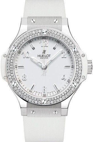 Hublot Big Bang Steel White Diamonds (SS-Diamonds / White / White Rubber Strap) 361.SE.2010.RW.1104