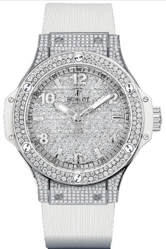 Hublot Big Bang Steel White Full Pave (SS-Pave Diamonds / White-Diamonds / White Rubber Strap) 361.SE.9010.RW.1704