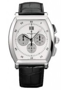 Vacheron Constantin Malte Tonneau Chronograph (WG / Silver/ Leather) 49180/000G-9360