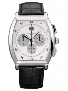 Vacheron Constantin Malte Tonneau Chronograph (WG / Silver/ Leather) 49180/000G-9360