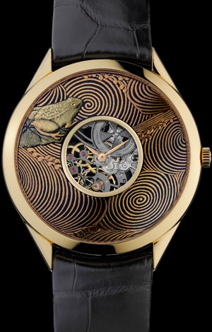 Vacheron Constantin Metiers D'Art Frog Hydrangea (PG / Black Laquer-Frog / Leather Strap) 33222/000R-9546