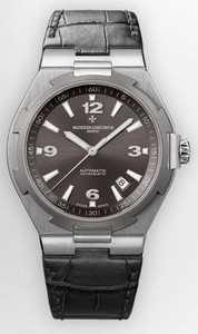 Vacheron Constantin Overseas Date Self-Winding (SS / Anthracite / Leather Strap) 47040/000W-9500