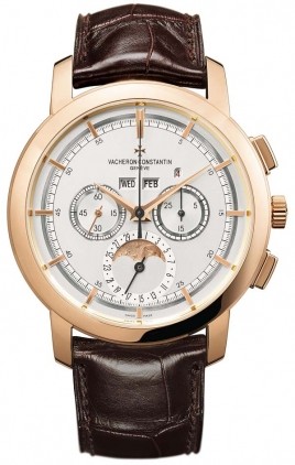 Vacheron Constantin Patrimony Traditionelle Perpetual Calendar Chronograph (RG/Silver/Leather) 47292/000R-9392