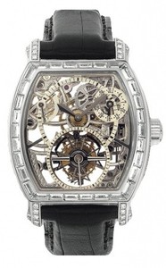 Vacheron Constantin Skeleton Tonneau Shape Tourbillon (Platinum-Diamond/Leahter) 30669/000P-8953