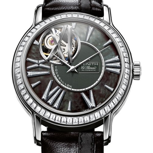 Zenith Academy Tourbillon (Platinum-Diamond/Black-MOP/Leather) 57.0241.4041/09.C596