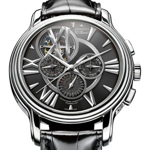 Zenith Academy Tourbillon Quantieme Perpetuel (WG/Black Guilloche /Leather) 65.1260.4033/21.C611