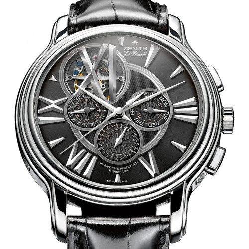 Zenith Academy Tourbillon Quantieme Perpetuel (WG/Black Guilloche /Leather) 65.1260.4033/21.C611