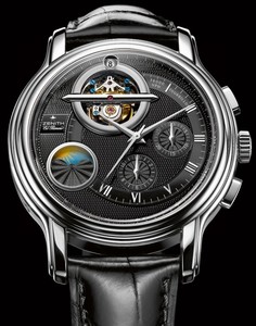 Zenith ChronoMaster Haute Horlogerie Tourbillon Moonphase (WG/Black Guilloche /Leather) 65.1260.4034/21.C505