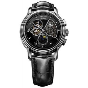 Zenith ChronoMaster Open Gde date Moonphase (SS/Black Guilloche/Leather) 03.1260.4047/22.C505