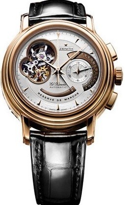 Zenith Chronomaster Open Retrograde date (RG/Silver Guilloche/Leather) 18.1260.4023/01.C505