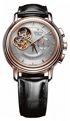 Zenith Chronomaster T Open (RG / Silver / Leather) 18.0240.4021/01.c495