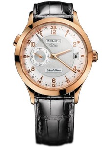 Zenith Class Elite Dual Time (RG / Silver / Leather) 18.1125.682/02.c490