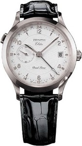 Zenith Class Elite Dual Time (WG / Silver / Leather) 65.1125.682/02.c490