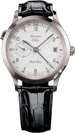 Zenith Class Elite Dual Time (WG / Silver / Leather) 65.1125.682/02.c490