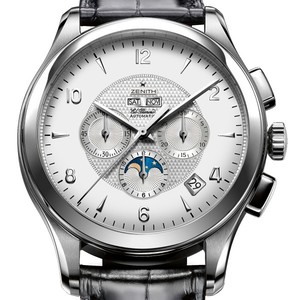 Zenith Class Moonphase El Primero (SS/Silver Guilloche/Leather) 03.0520.4100/02.C492.GB