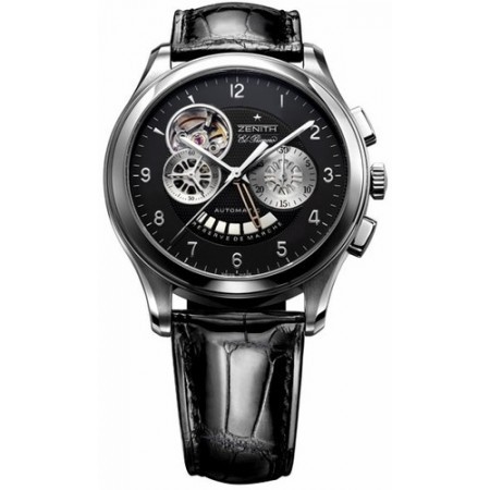 Zenith Class Open El Primero (SS/Black Guilloche/Leather) 03.0520.4021/22.C492