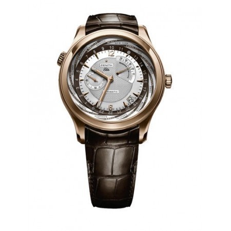 Zenith Class Traveller Elite Multicity (RG/Silver Guilloche/Leather) 18.0520.687/01.C679