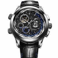 Zenith Class Traveller Open Multicity Alarm (SS/Silver Guilloche/Leather) 03.0520.4046/22.C681