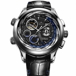Zenith Class Traveller Open Multicity Alarm (SS/Silver Guilloche/Leather) 03.0520.4046/22.C681