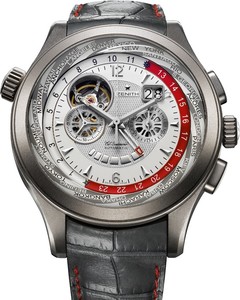 Zenith Class Traveller Open Multicity (Titanium/Silver Guilloche/Leather) 95.0520.4037/03.C680