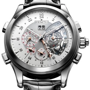 Zenith Class Traveller Repetition Minute (Platinum/Silver Guilloche/Leather) 40.0520.4031/01.C492