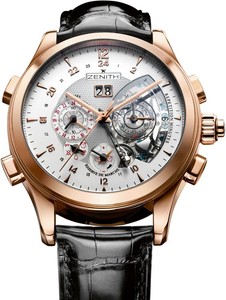 Zenith Class Traveller Repetition Minute (RG/Silver Guilloche/Leather) 18.0520.4031/01.C492