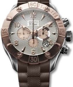 Zenith Defy Classic Chrono Aero (RG-SS / Silver / Rubber) 86.0526.4000/01.R650