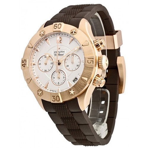 Zenith Defy Classic chronograph Lady (RG/Silver Guilloche/Rubber) 18.0506.4000/01.R650